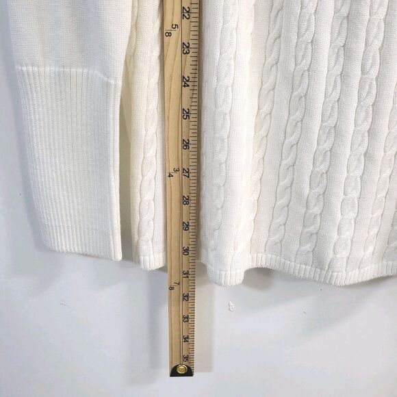 HOLLISTER Babydoll Sweater XXL EUC Cable Knit Empire Cream Off White Bella Y2K - Picture 7 of 10